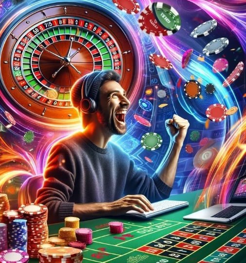 Baccarat table layout showing player and banker betting areas with cards being dealt